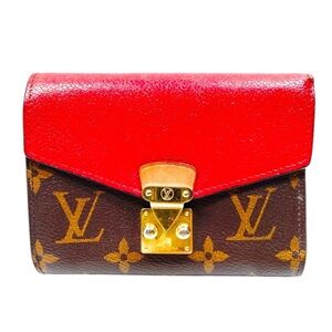 Louis Vuitton Red and Brown Monogram Wallet